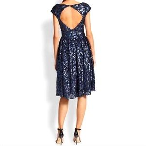 Badgley Mischka Navy Sequin Dress